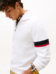 Tommy Hilfiger Quarter-Zip Embossed Logo Jumper