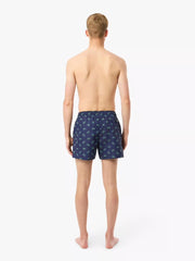 Lacoste Crocodile Print Swim Trunks