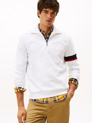 Tommy Hilfiger Quarter-Zip Embossed Logo Jumper
