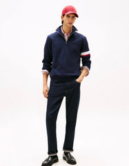 Tommy Hilfiger Quarter-Zip Embossed Logo Jumper