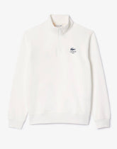 High Neck Zip-Up Print Sweatshirt