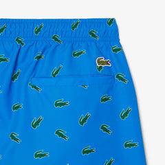Lacoste Crocodile Print Swim Trunks