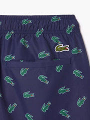 Lacoste Crocodile Print Swim Trunks