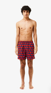 Lacoste Mid Length Robert George Print Swim Trunks