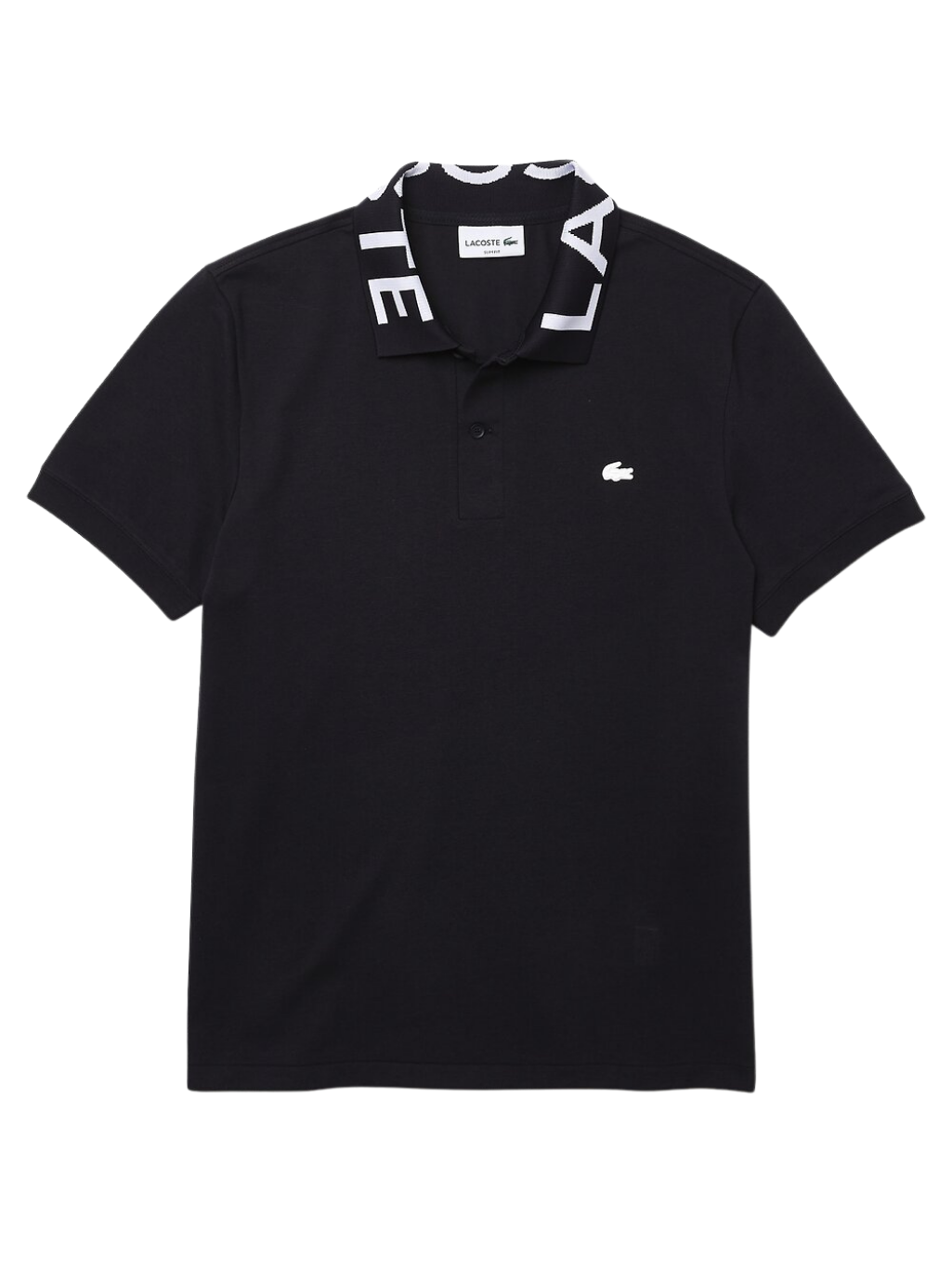 Lacoste slim fit polo black online