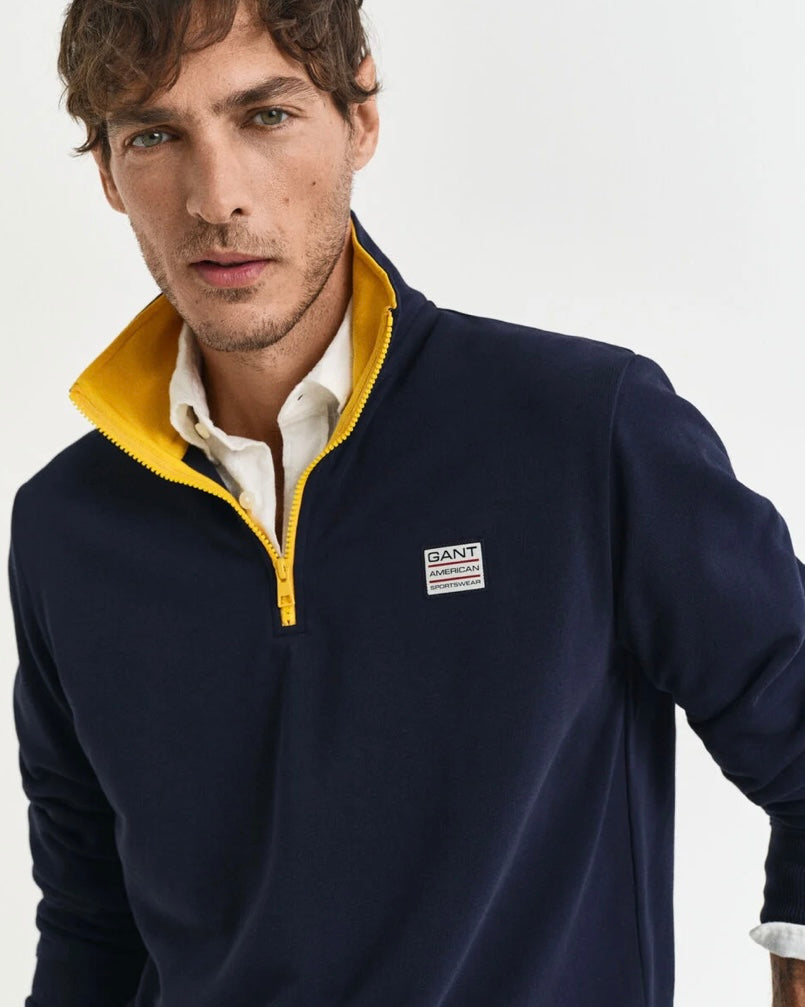 Contrast Half-Zip Sweatshirt