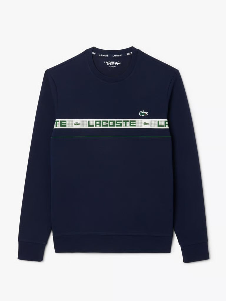 Lacoste Branded Stripe Tennis Sweatshirt