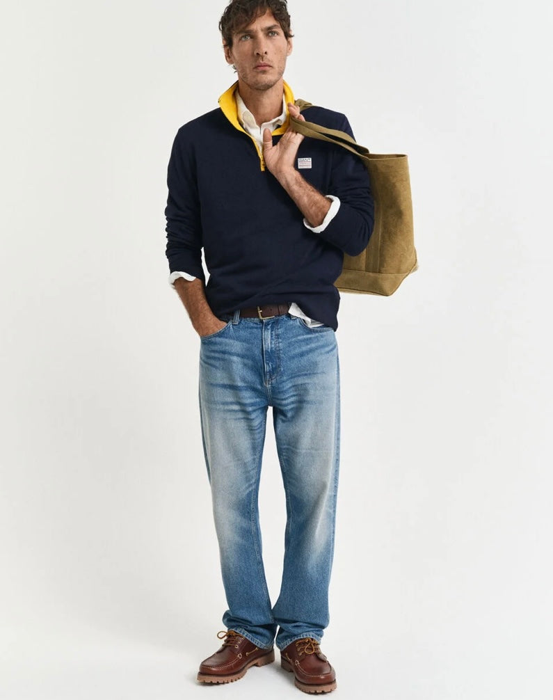 Contrast Half-Zip Sweatshirt