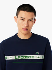 Lacoste Branded Stripe Tennis Sweatshirt