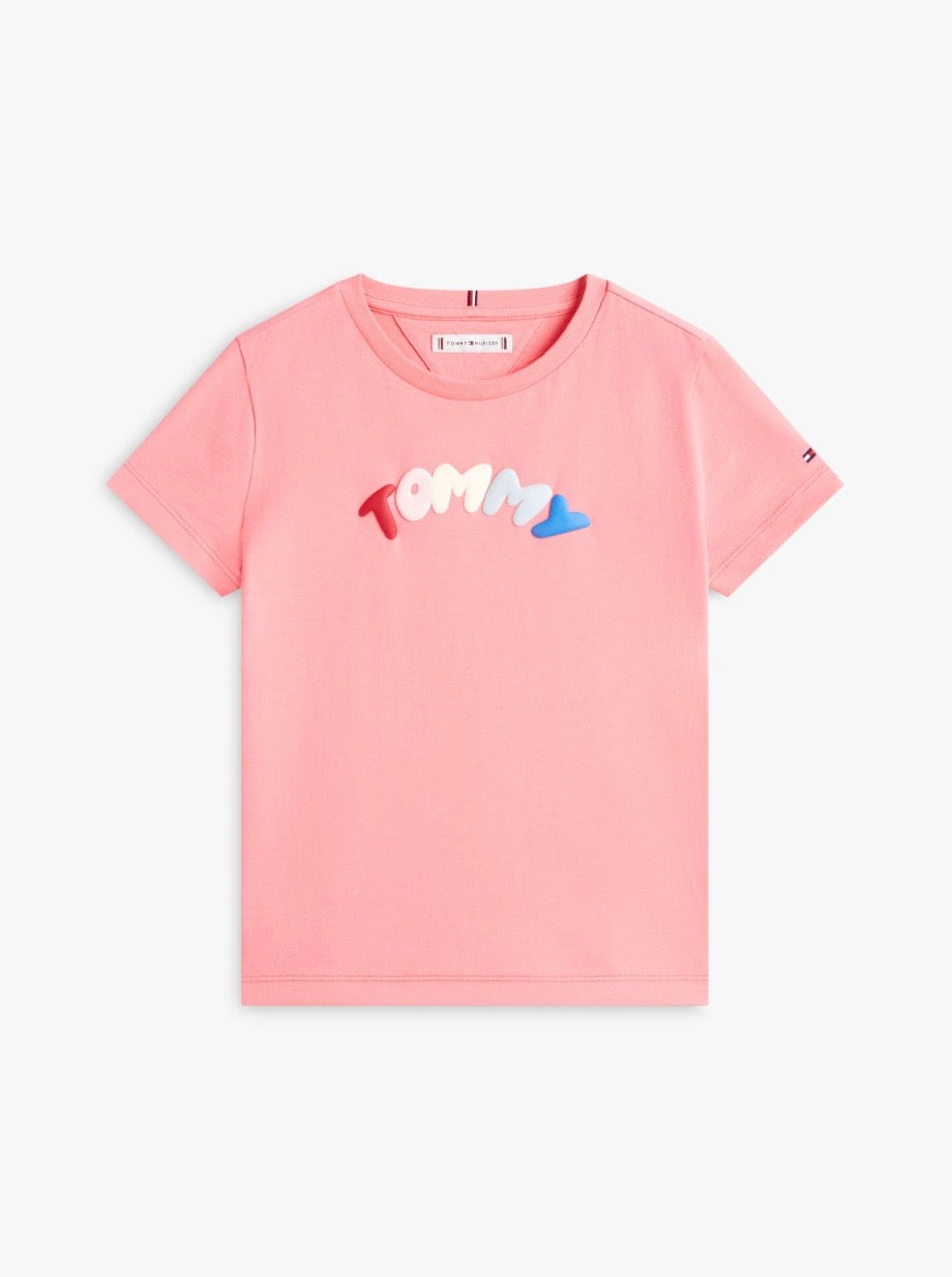 Tommy Hilfiger Textured Logo Jersey Crew Neck T-Shirt
