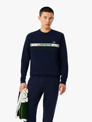 Lacoste Branded Stripe Tennis Sweatshirt
