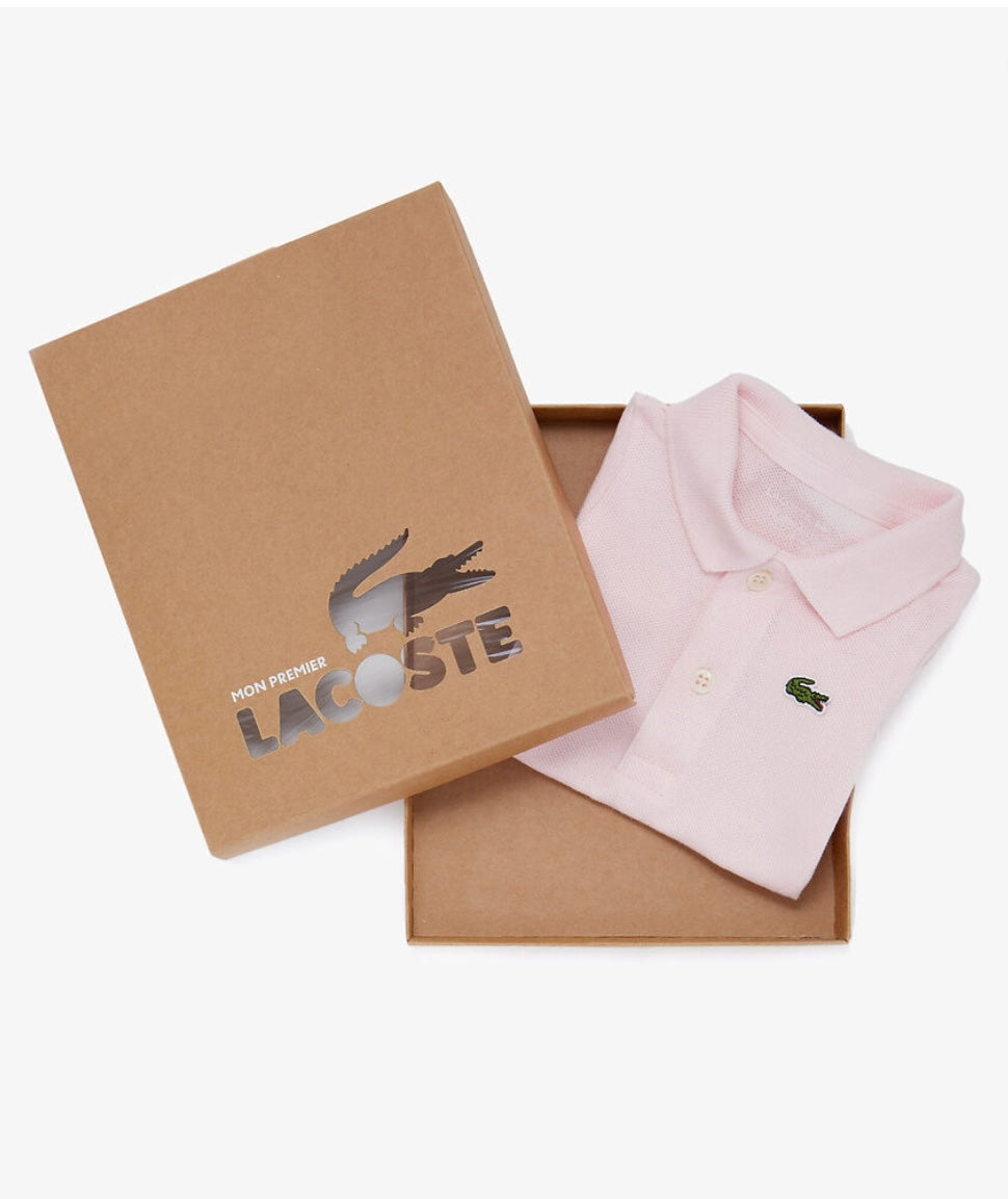 Baby Organic Cotton Piqué Bodysuit In Recycled Cardboard Box Set