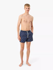 Lacoste Crocodile Print Swim Trunks