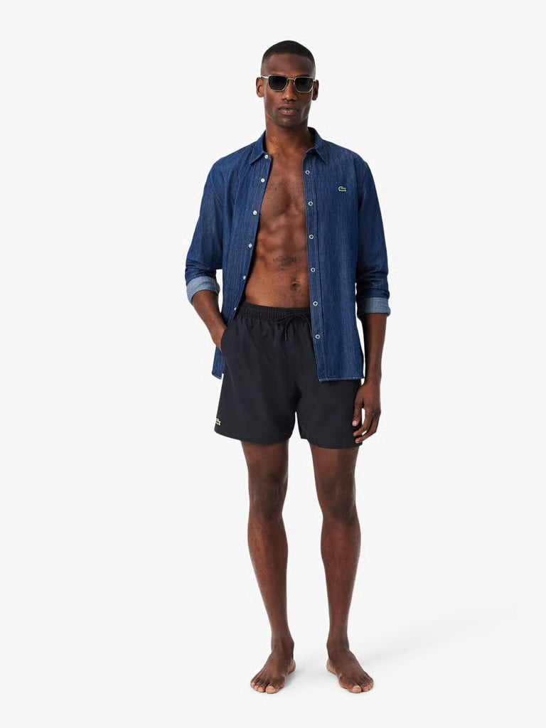 Mid Length Monochrome Swim Trunks
