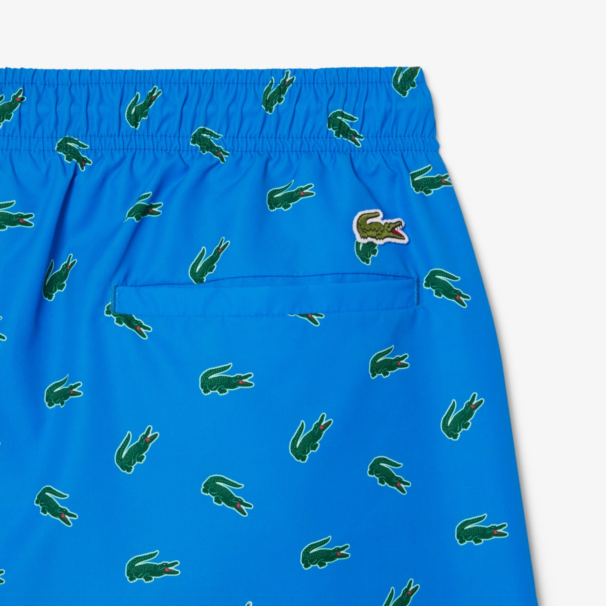 Lacoste Crocodile Print Swim Trunks