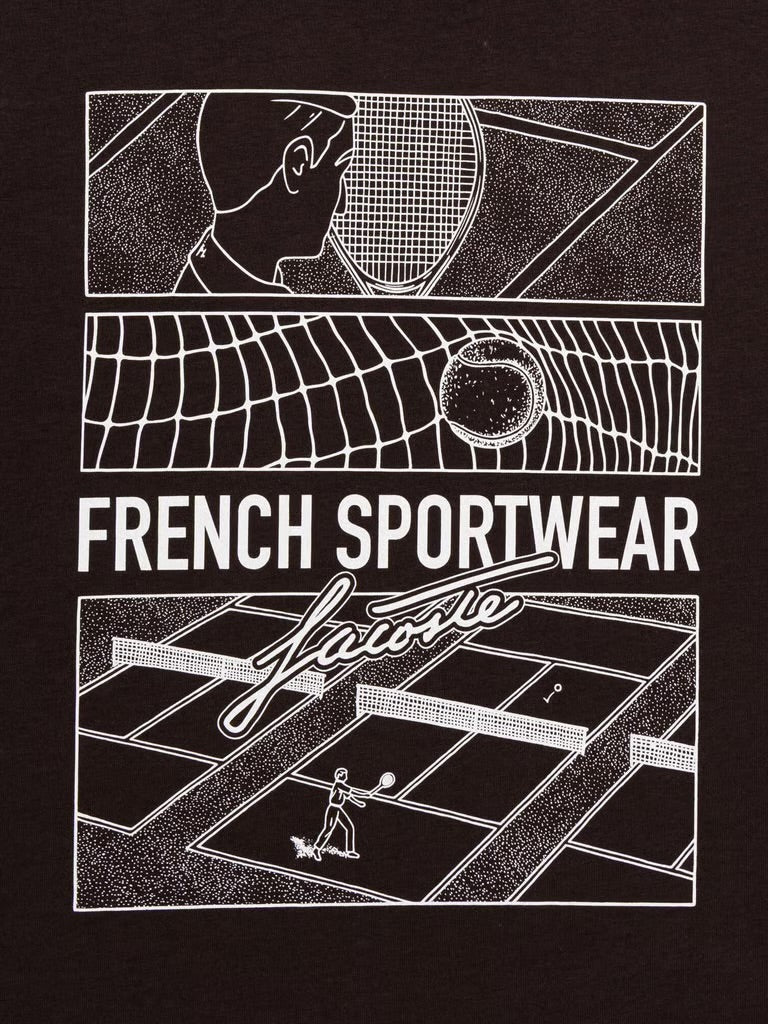 Lacoste Tennis Court Print Cotton T-shirt