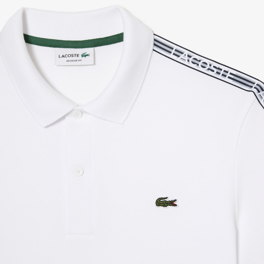 Lacoste Regular Fit Logo Stripe Stretch Cotton Polo Shirt