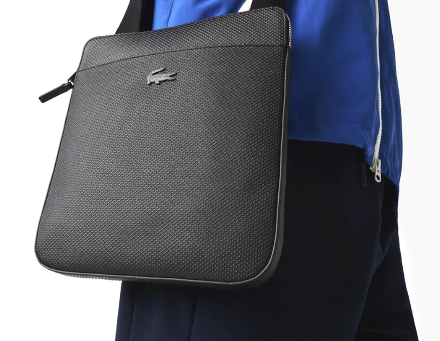 Lacoste Flat Chantaco Crossover Leather Bag