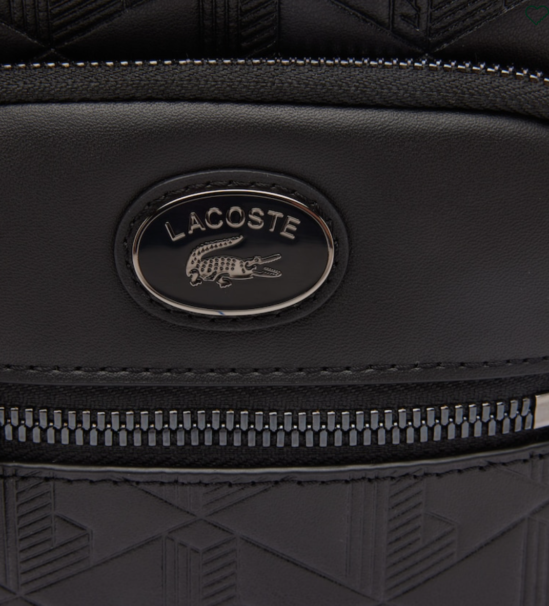 Lacoste Leather Monogram Print Crossover Bag