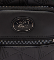Lacoste Leather Monogram Print Crossover Bag