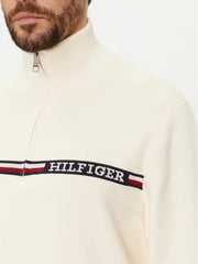 Tommy Hilfiger Global Stripe Mock Zip Sweater