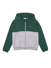 Lacoste Kids Working Zip Sweatshirt Grey/Green