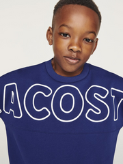 Lacoste Kids Wording Fleece Sweatshirt Blue