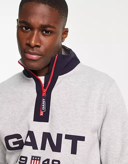 Gant Logo Half Zip Sweatshirt