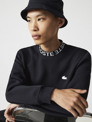 Lacoste Double Face Collar Wording Sweat Abysm Black