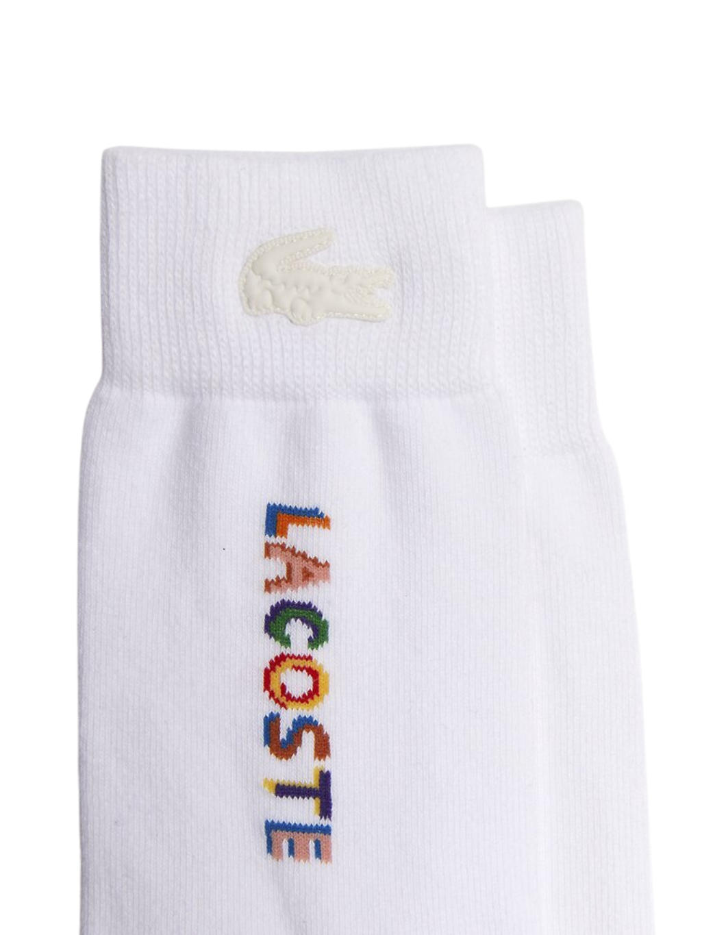 Lacoste L!Ve White Multi Wording Socks