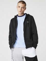 Lacoste Tape Zip Front Hoodie Black/Black