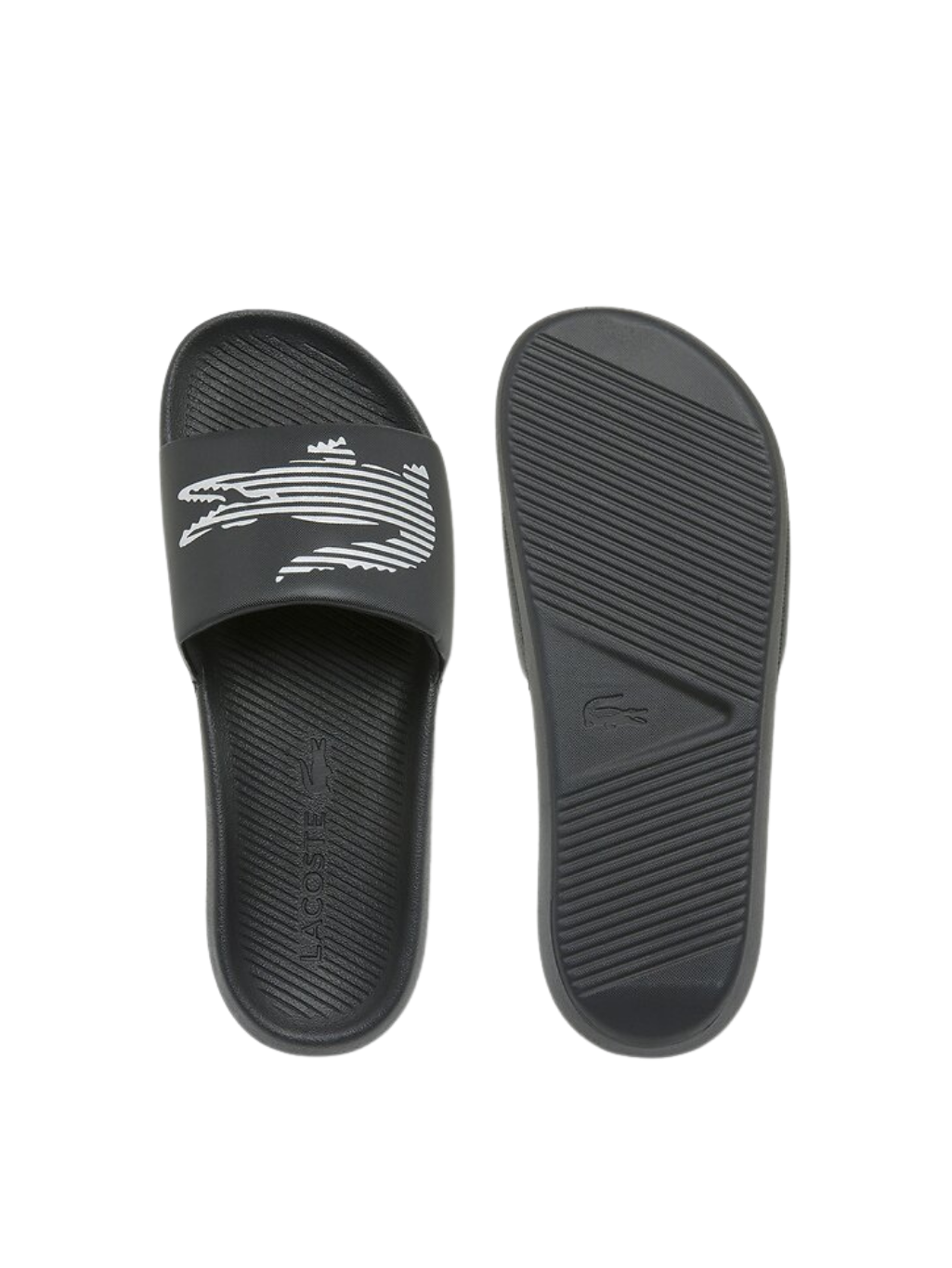 Lacoste Mens Croco Slide  Black/Silver