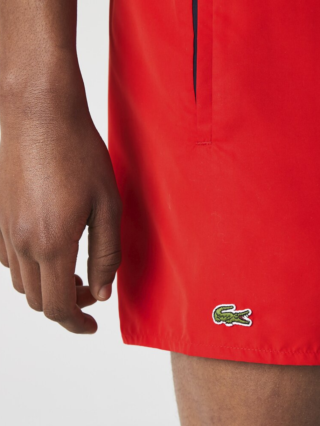 Lacoste red swim on sale shorts