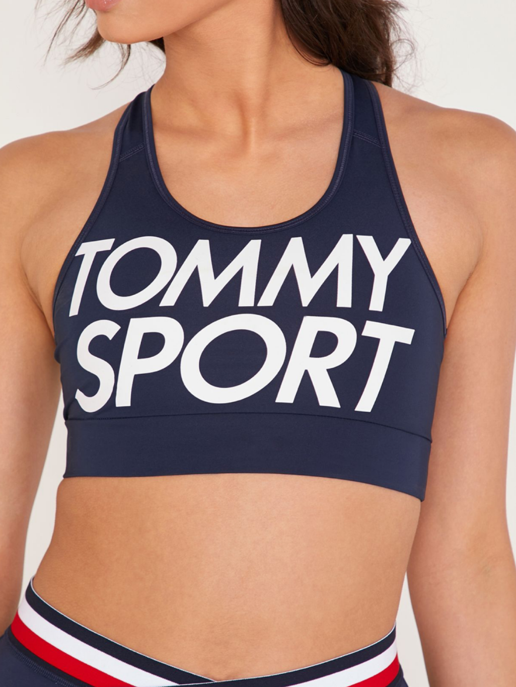 Tommy Sport Big Logo Mid Impact Sports Bra