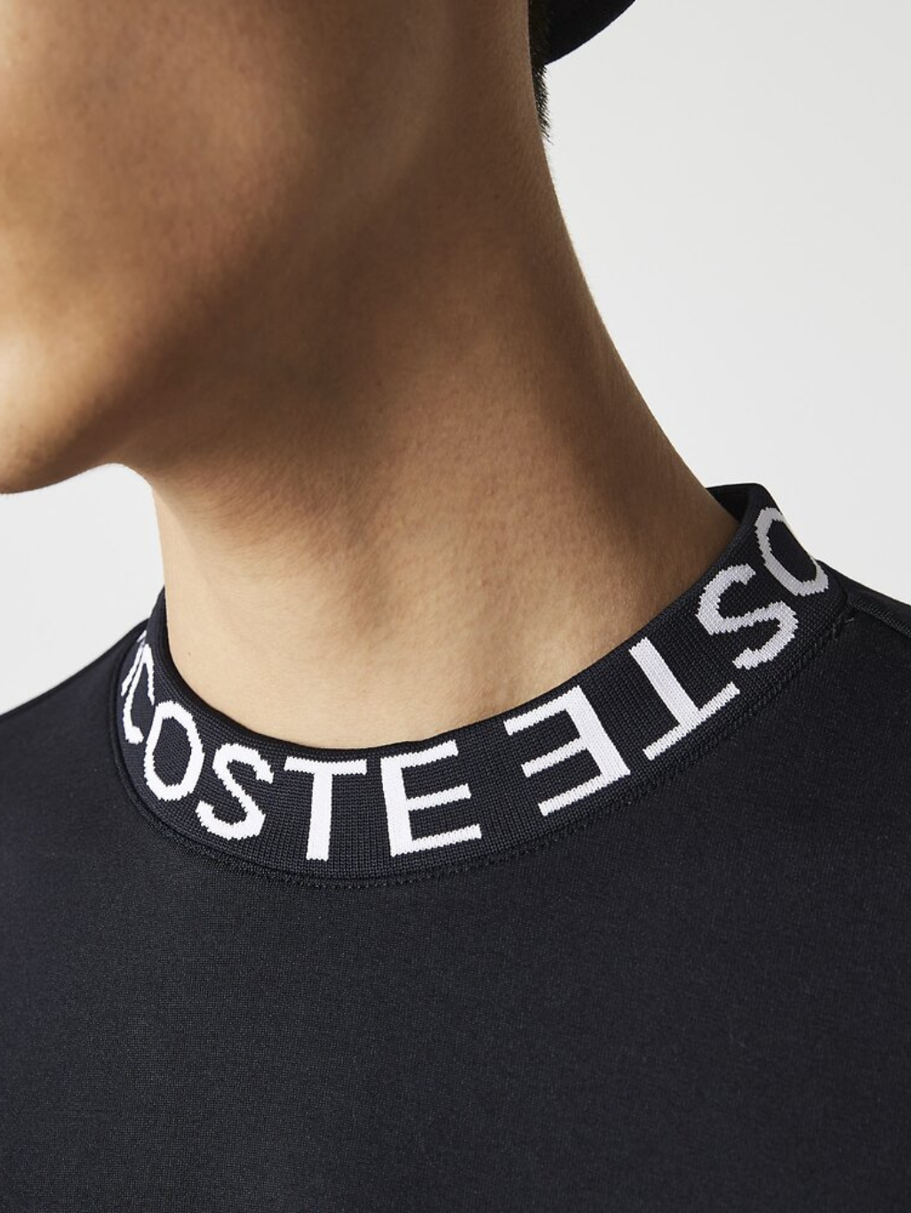 Lacoste Double Face Collar Wording Sweat Abysm Black