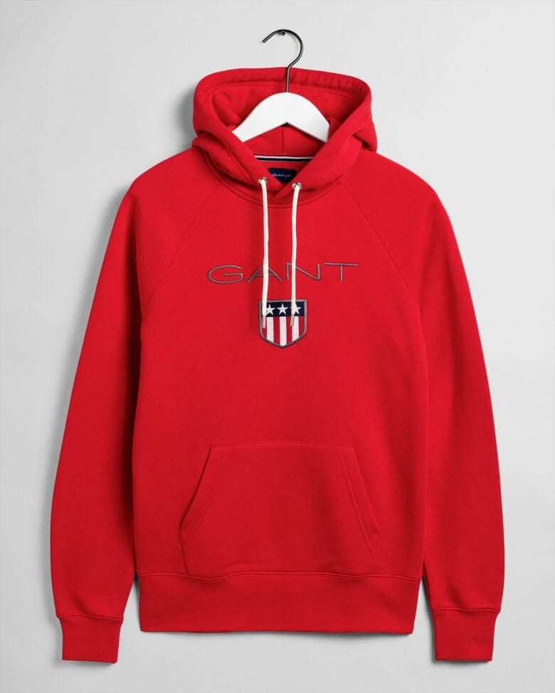 Casual Fashion Gant Shield Hoodie Red Gant Reg Shield Hoodie – JR
