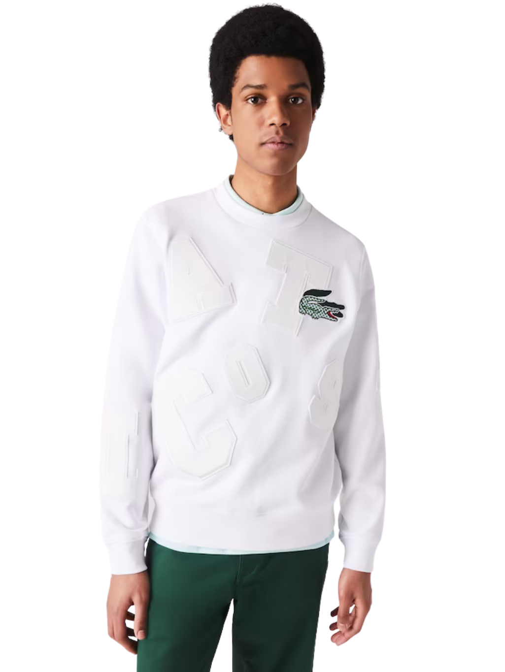 Men’s Heritage Crew Neck Lacoste Print Fleece Sweatshirt